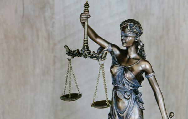 Justice statue at a law firm