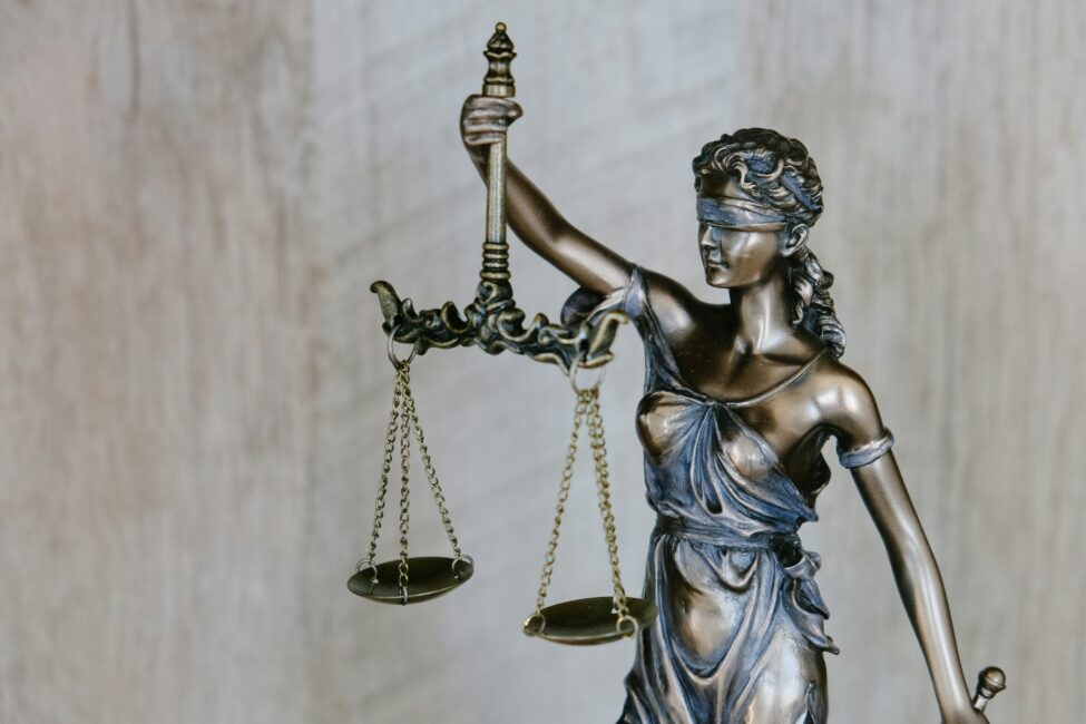 Justice statue at a law firm