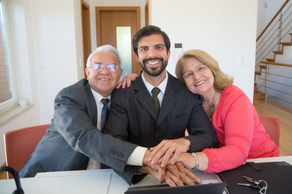 Family business - parents with son