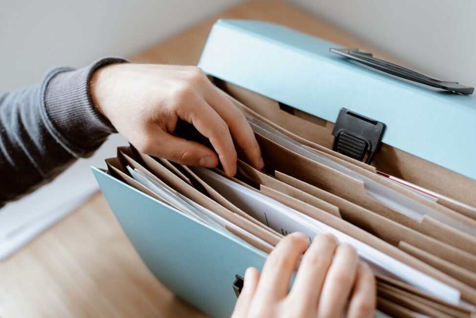 Looking through business records